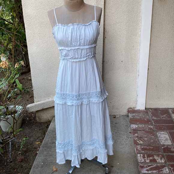 Simplee beautiful baby blue tiered spaghetti strap dress - Picture 3 of 16